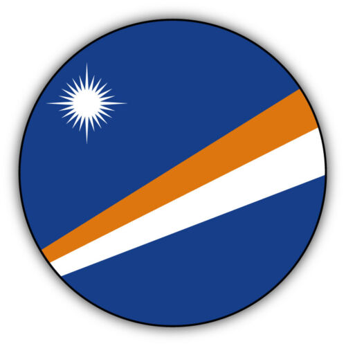 Marshall Islands Round Flag Car Bumper Sticker Decal - Afbeelding 1 van 1