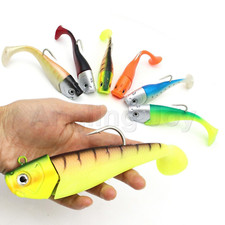 10.8 OZ Big Game Trolling Jigging Head Soft Fishing Lure with Wobbler Tail