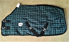 ** SALE** 100g STABLE RUG GREEN CHECK LIGHT WEIGHT WITH 420D OUTER 5'3" ONLY