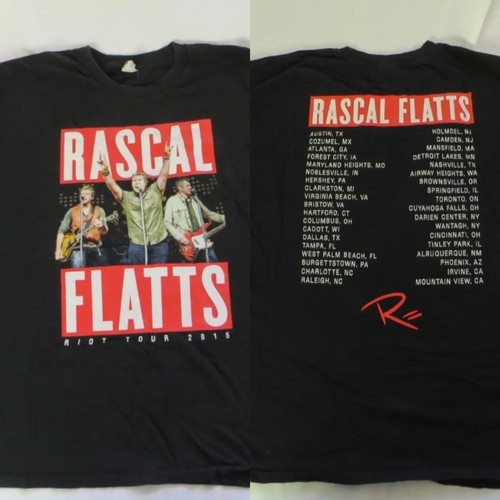 Rascal Flatts Riot Tour 2015 AL Style USA Concert T-shirt Tee Shirt XL ...