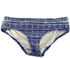 Gap Bikini Bottom Blue Floral White Aqua Sz Medium Stretchy