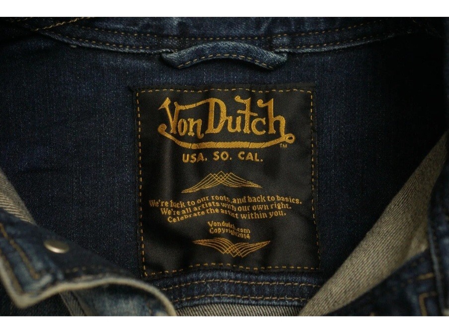 🔥🚨Vintage Von Dutch Denim Designer Motorcycle Race Car Jacket  