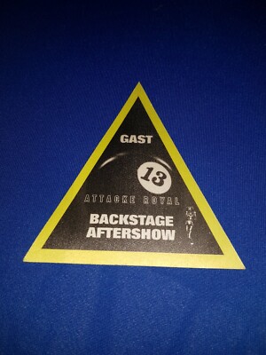 Backstage Pass Die Ärzte Attacke Royal; Bela B.Farin Urlaub Racing Team Rod FURT