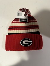 NCAA Georgia Bulldogs Fan Favorite Winter Knit Pom Beanie Hat Red Black NEW