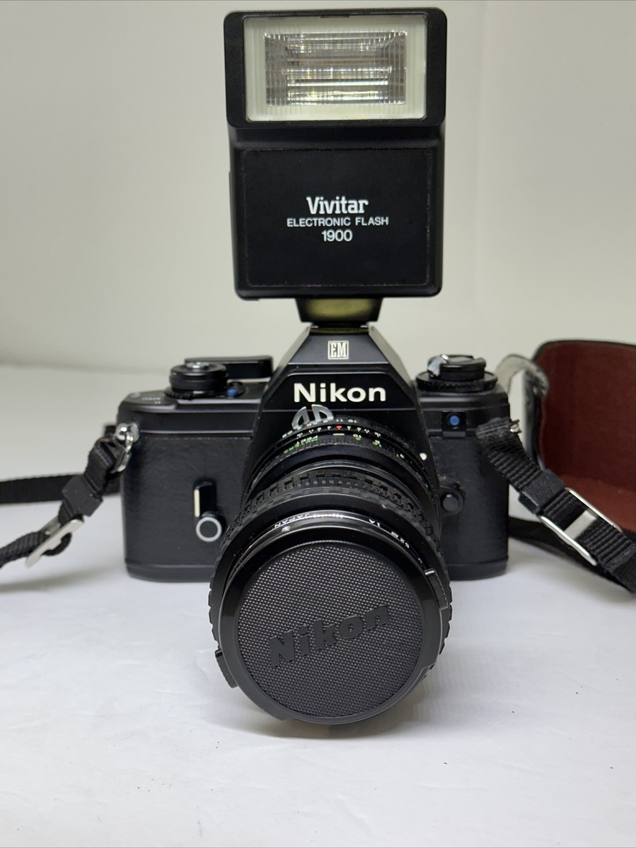 Nikon EM M90 Film Camera &50mm 1:1.8 Lens/Case And With