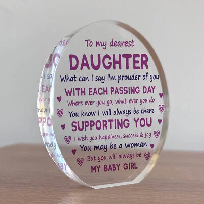 RED OCEAN Daughter Gift From Mum and Dad, Daughter Plaque Gift For Christmas Birthday