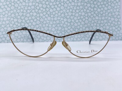 Dior Brille Damen Gold oval Metall Cat Eye 2812 Vintage retro 80er