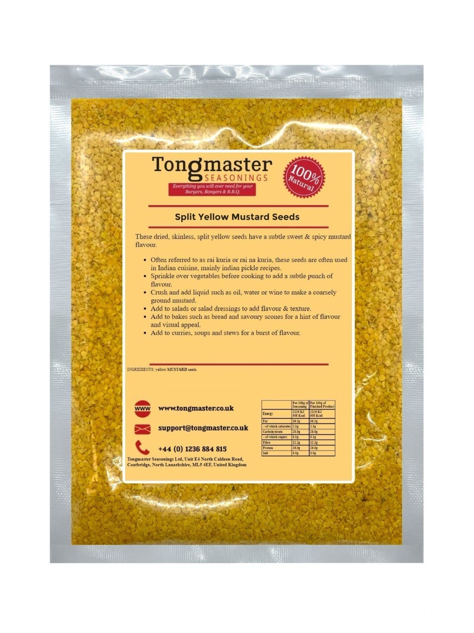 Split Yellow Mustard Seeds (Rai Kuria) - 50g