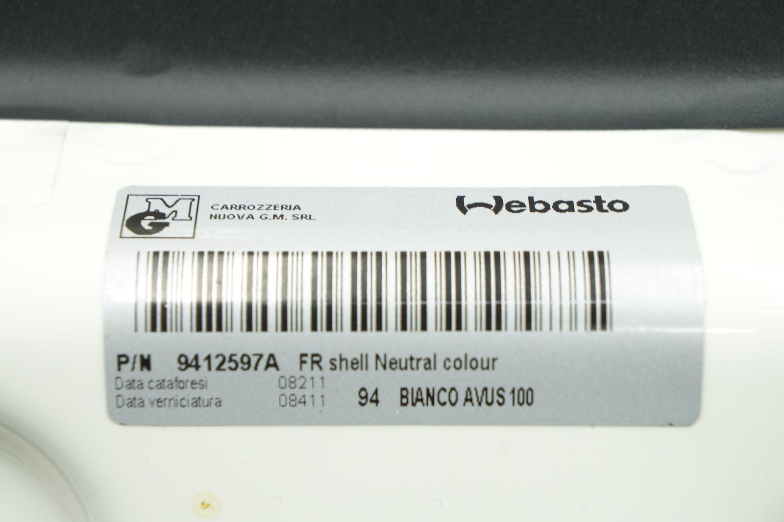 Front Roof Structure Top Panel White 81861100 OEM Ferrari California 2011 *Note*