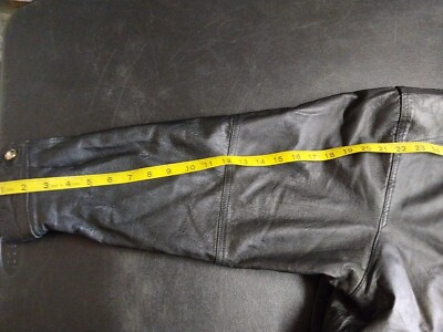 Vintage Comint Leather Jacket Mens Large Black Biker Vented Trench