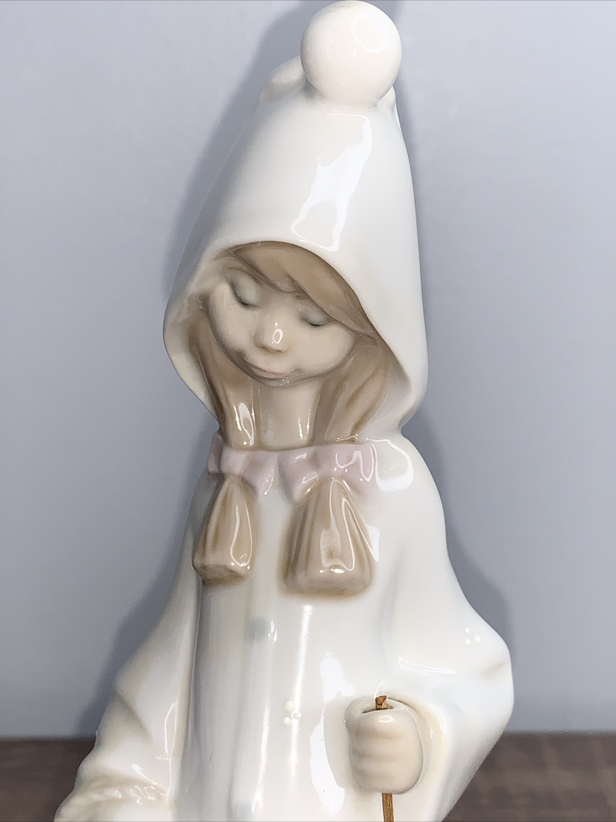 Lladro Shepherd Girl with Walking Stick and Basket children’s nativity