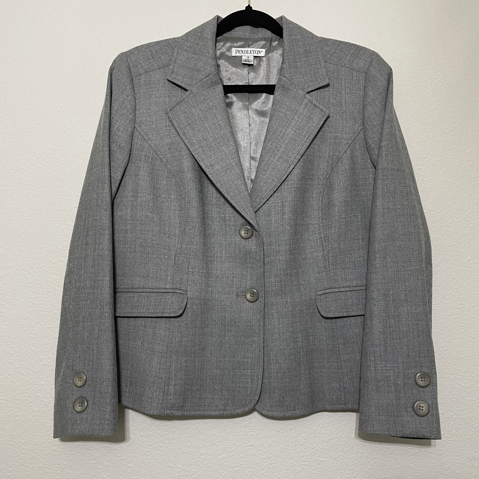 Pendleton Gray 100% Virgin Wool 2 Button Notch Co… - image 2