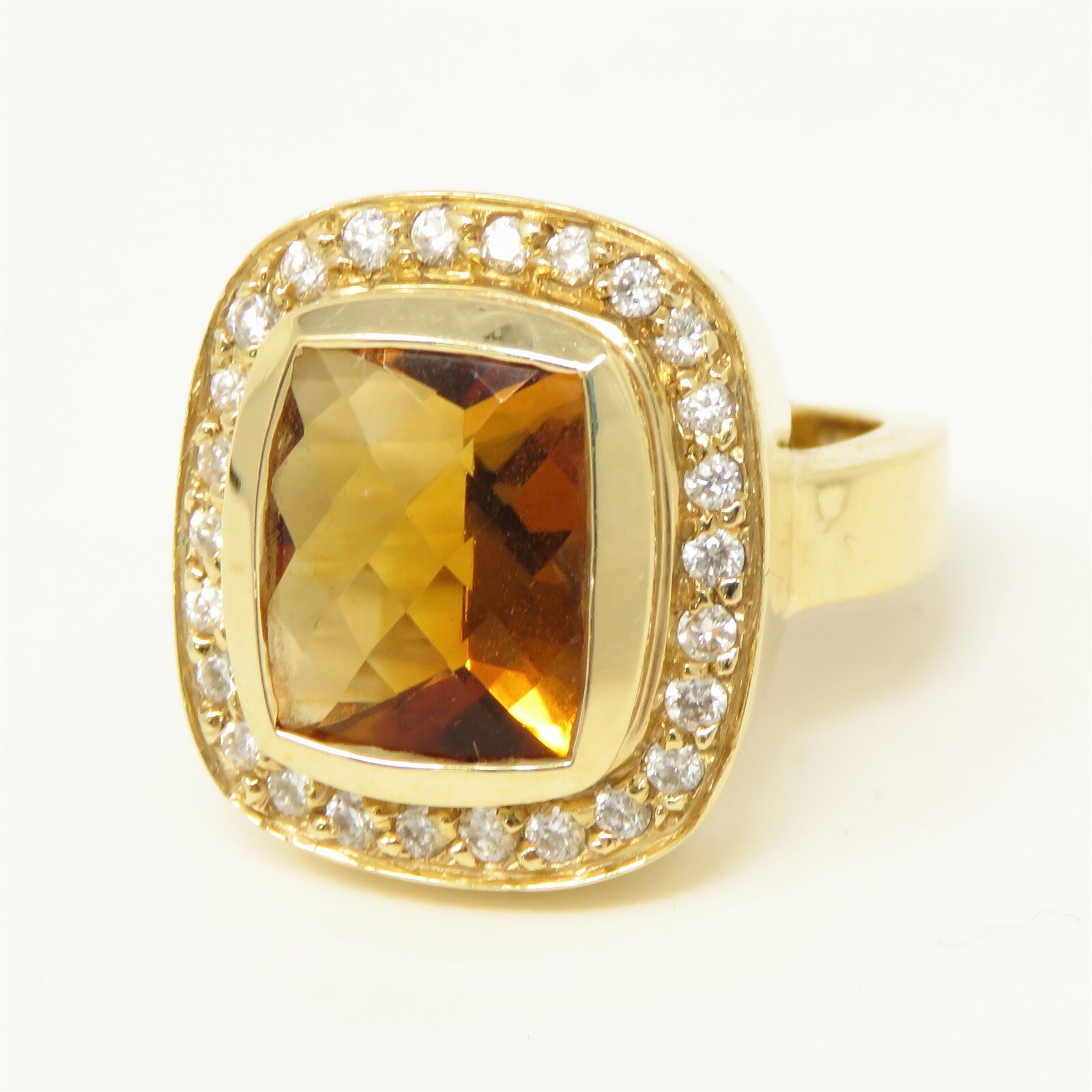 NYJEWEL 14k Yellow Gold Citrine & Diamond Large R… - image 3