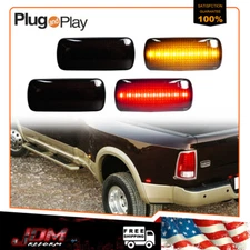 4x Smoked Front&Rear Side Marker Lamp For 2010-18 Dodge Ram 2500 3500 Dually Bed