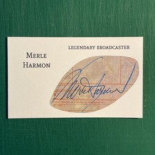 Merle Harmon Signed Autographed 3x5 Index Cut...