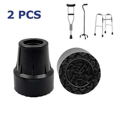 2 Pcs Walking Stick Rubber Ends Caps 19mm Cane Crutch Rubber Tip Feet Ferrules