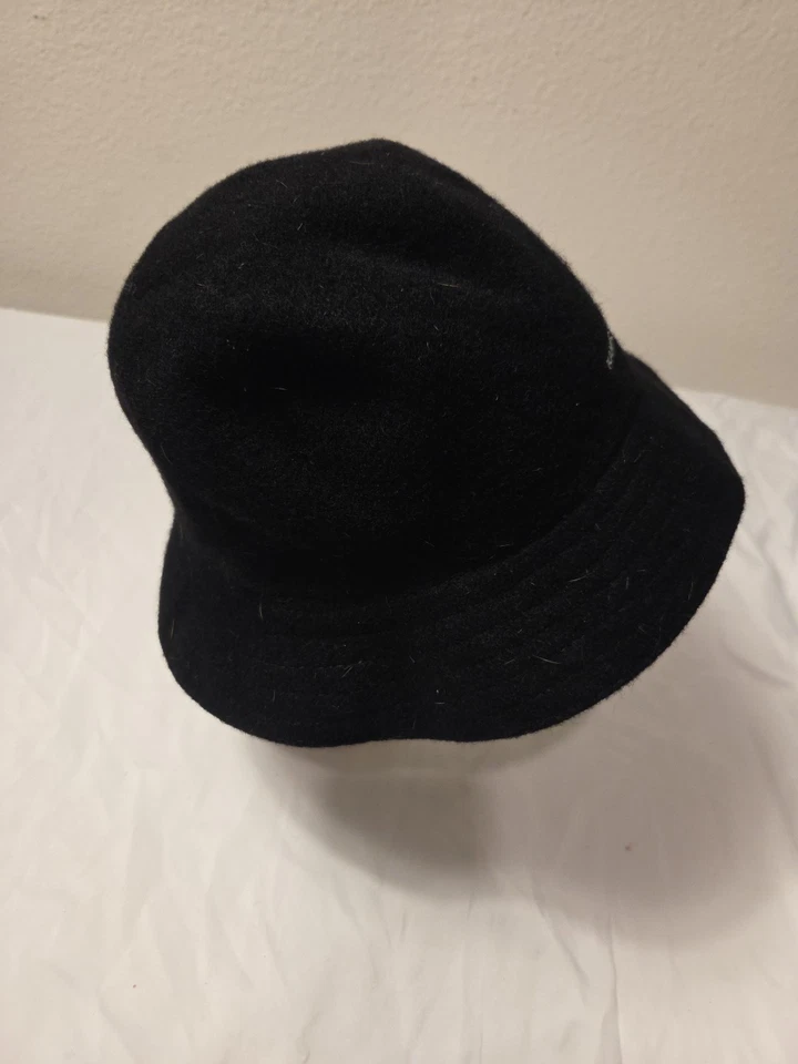 Sombrero cubo trituradora de lana vintage Kangol para mujer lana negra Foto 2 de 4