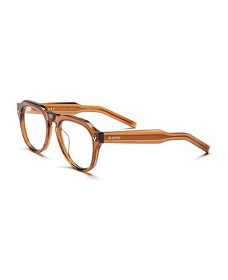 NEW VALENTINO V-TALE II VLX-139C TRANSPARENT BROWN AUTHENTIC EYEGLASSES 52MM