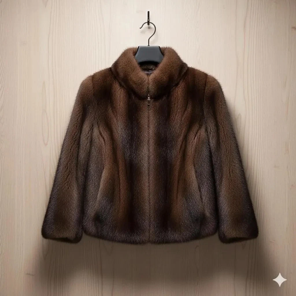 Dark Brown Mink Fur Jacket for Women – Luxury Brown Mink Coat - Made to Order
Opens in a new window