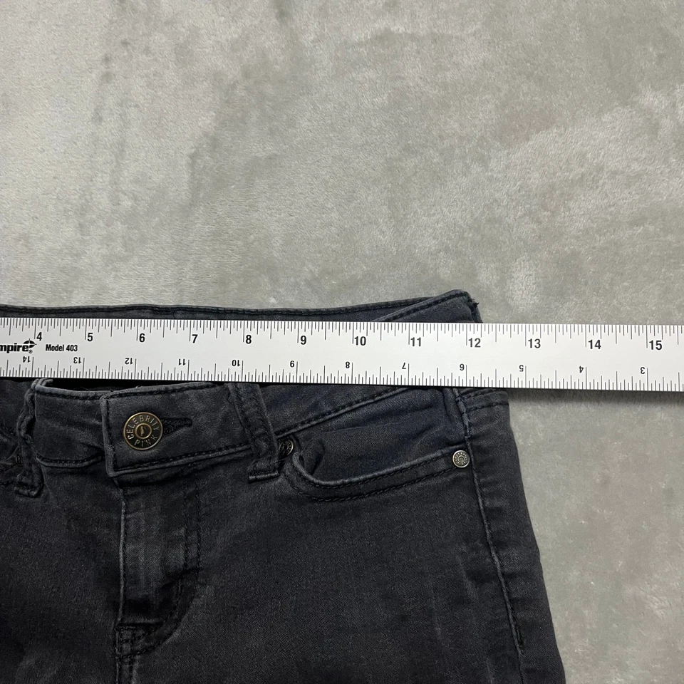 Pantalones de mezclilla Celebrity Pink para niñas negros lavados talla 12 calce ajustado cómodos elásticos Foto 4 de 4