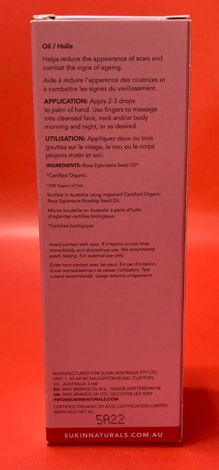 Sukin Certified Organic Rosehip Oil 50ml - Image 3 of 4
