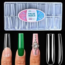 3XL Clear Press On Nail Extensions for Beginners Home DIY 240Pcs 12 Sizes Pre-Sh