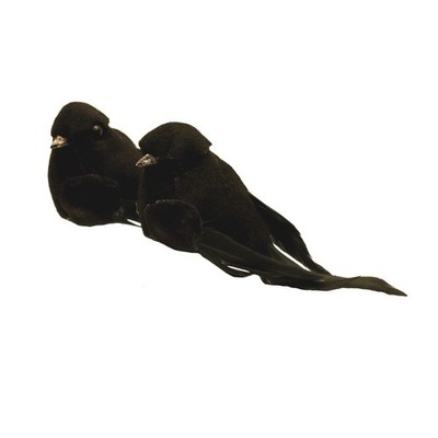 Mini Gothic Black Crows Fairy Garden Miniature Raven Bird House Halloween Decor