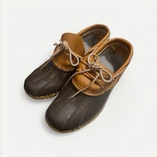 LL Bean 175067 Brown Rubber Duck Mocs Size 7M