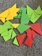 Geometric Pattern Blocks Lot Multi Color Shapes 40 pieces