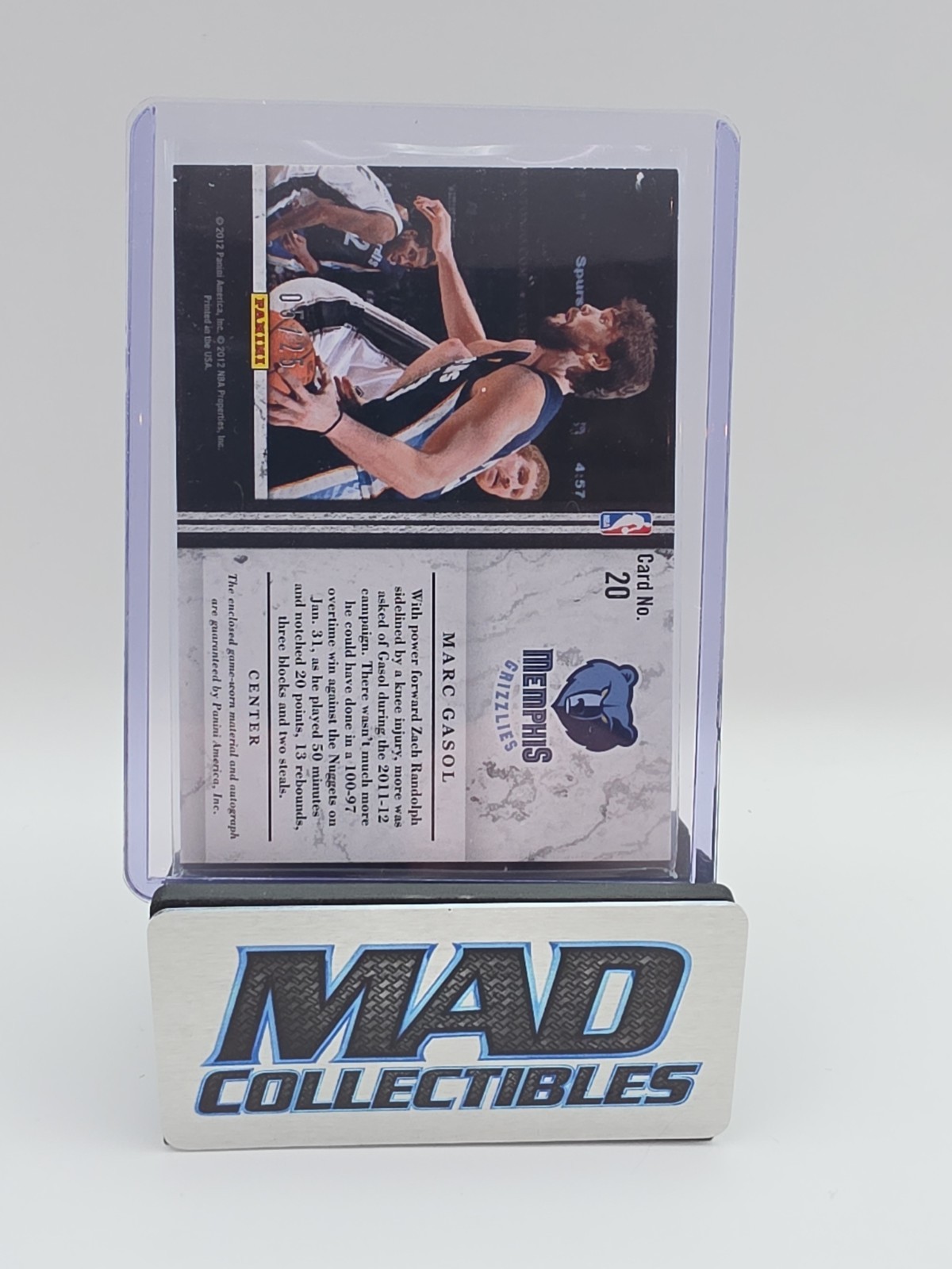 2012-13 Leaf Limited Marc Gasol Number Patch Auto /25 view 2