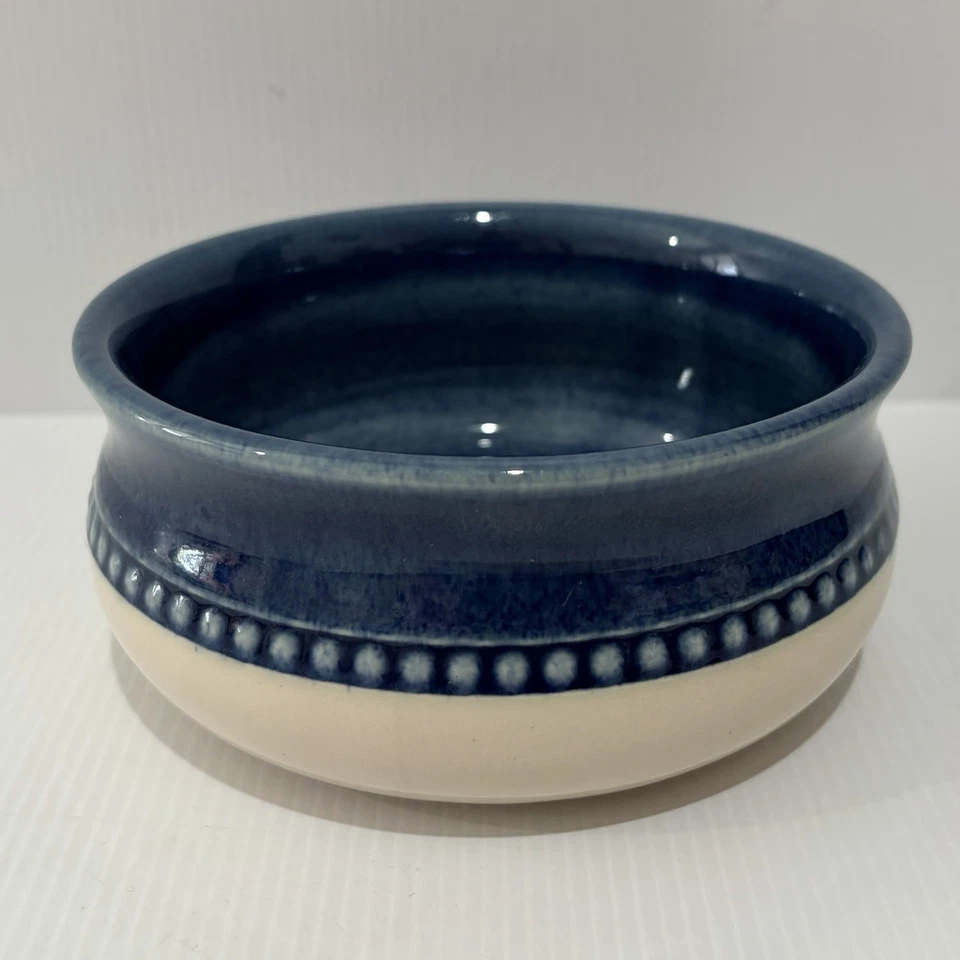 Bendigo Pottery Blue Beaded Bowl Dish - Vintage Retro Australian Pottery - image 3 of 4
