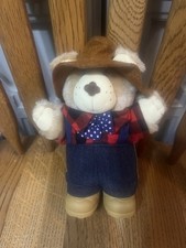 Vintage Furskins Xavier Roberts Plush Bear Overalls 7" Teddy Bear