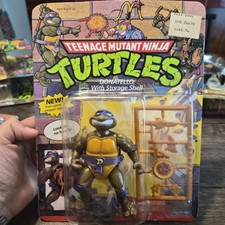 1990 TMNT Donatello with Storage Shell MOC Sealed Playmates Vintage Figure