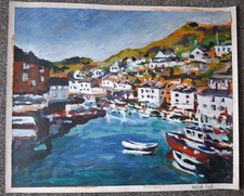 Large Original Oil Painting on Artist Paper Impressionist Harbour Unframed 2013