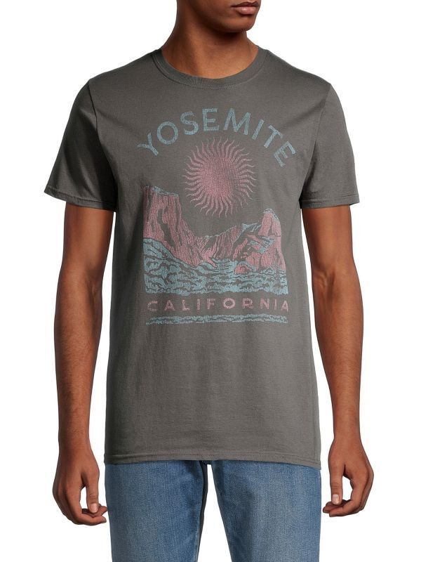 Kid Dangerous Men's Yosemite Graphic Tee in Charcoal-Size Small