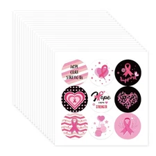 Pink Sticker Ribbon Sticker Breasts Cancer Awareness Label for Event Decoration