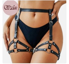 Leather Thigh Harness Black Rave Fashion Punk Leg Garter Belt Women Hot