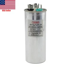  40+5 MFD µF Dual Run AC Capacitor 370-440VAC 50/60Hz 5% HVAC 