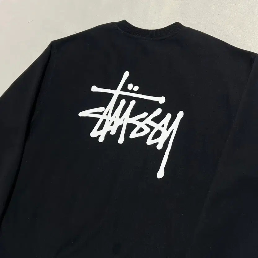 Stussy Big Logo Black Fleece Sweatshirt Men's L Size thumbnail 2