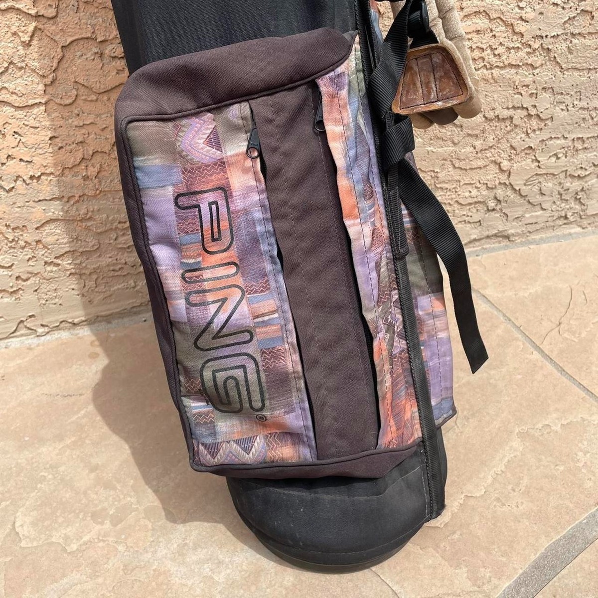 Vintage PING Golf Bag Karsten Aztec Carry Single Strap 4-Way Made