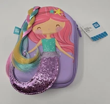 PEN+GEAR 3D MERMAID GLITTER PENCIL CASE MAKEUP TRAVEL GYM NWT *RARE* *FREE SHIP*