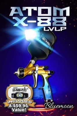 ATOM X88 BLUEMOON LVLP Auto Paint Spray Gun 1.3 1.4mm   Car Paint Kit