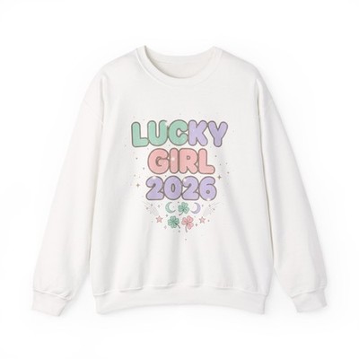 Lucky Girl 2026 Crewneck Sweatshirt | manifest luck, lucky charms