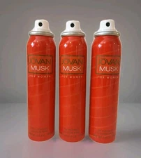 3x Jovan Musk for Women 2.5oz Body Spray – NEW! Missing Caps – FREE SHIP!
