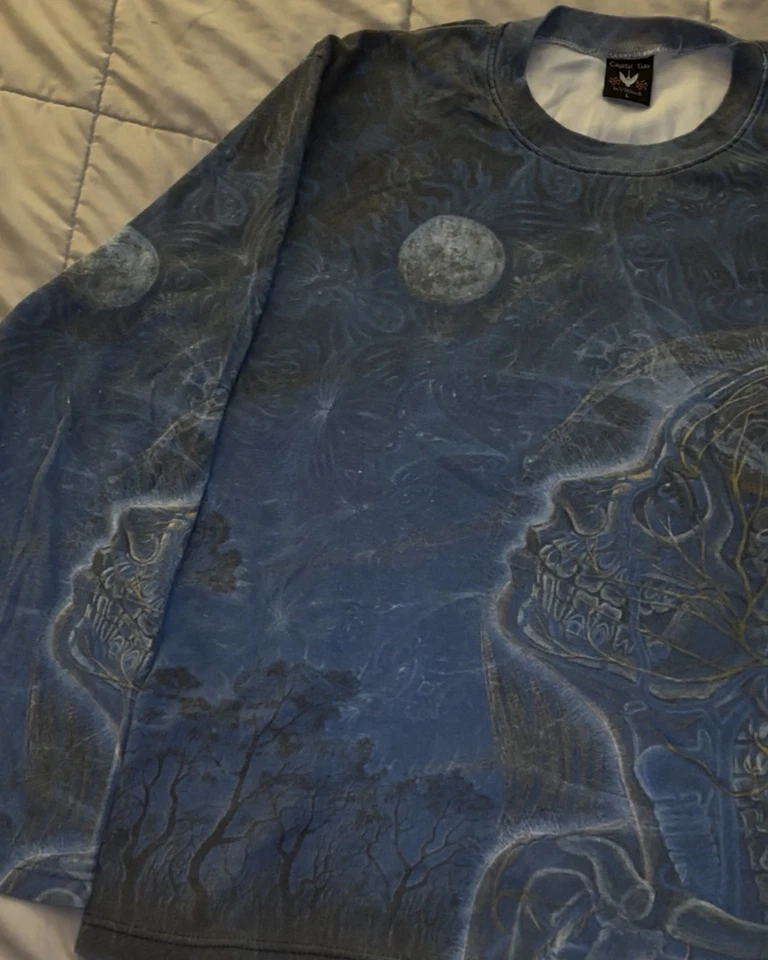 Alex Gray Grey Shirt Tool Art Designer LONG SLEEVE TEE VERY GOOD All-Over LARGE - Image 3 of 4