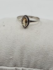Sterling silver yellow citrine Ring Sz 8