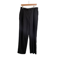 Vintage Womans Sz 14 Trousers Evan-Picone Lined Black Pleated Pockets Retro NWT