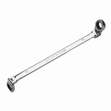 17x19mm Metric Flex-Head Gear Wrench Double Box End Ratcheting Spanner