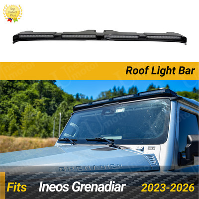 For INEOS Grenadier 2023-2026 Glossy Black Roof Light Top Lamp Four Light Bars