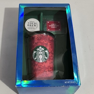 Starbucks Red Heart Cold & Hot Cup Holiday Patterned 16oz Mug Retired Coffee